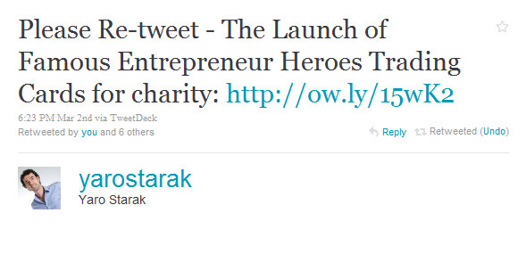 Yaro Starak Twitter